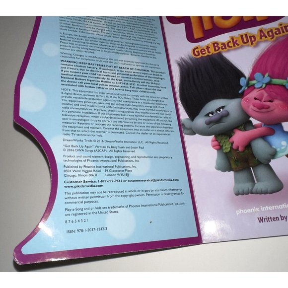 DreamWorks Trolls - Get Back Up Again Music Book 9781503712423 Board Book Wagner - Picture 5 of 10